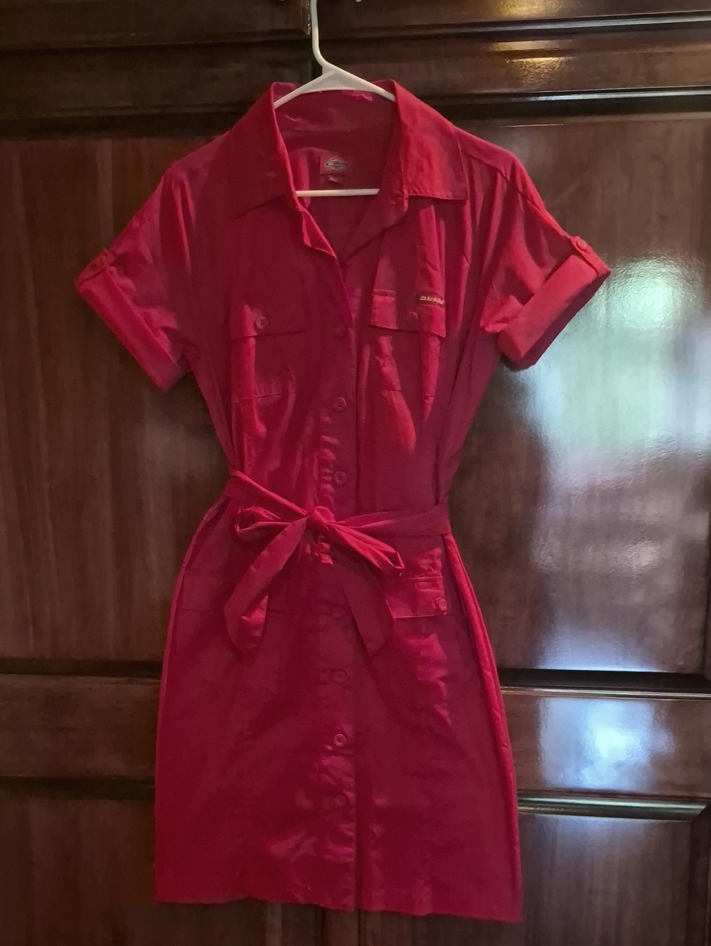 Dickies Red Workwear Dress with Branded Patch